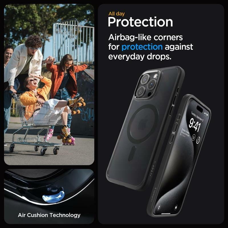 Чeхол-накладка Spigen Ultra Hybrid MagFit для Apple iPhone 15 Pro Max Frost Black (ACS06581)
