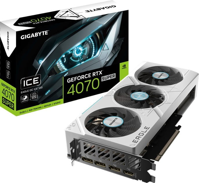 Видеокарта GF RTX 4070 Super 12GB GDDR6X Eagle OC Ice Gigabyte (GV-N407SEAGLEOC ICE-12GD)