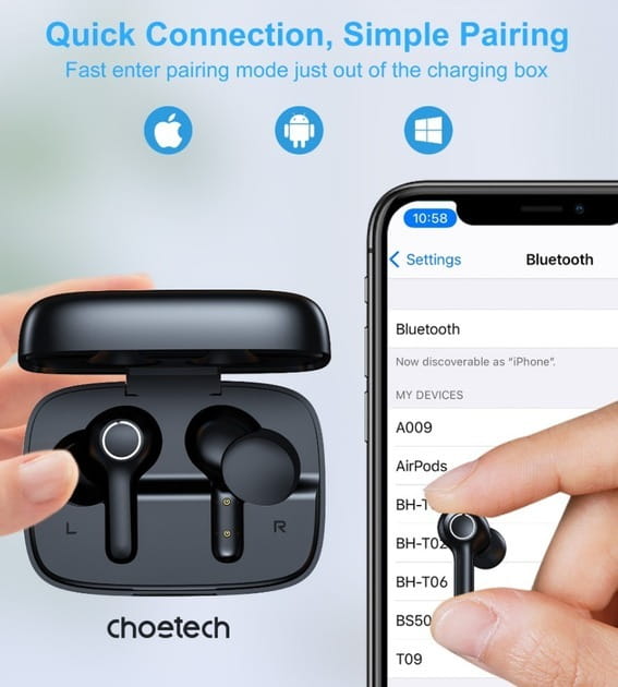 Bluetooth-гарнитура Choetech BH-T06 TWS bluetooth