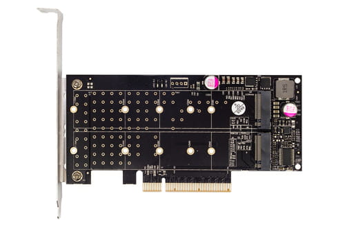 Фото - PCI-контролер Frime Плата розширення  PCI-E x8 to 2 x M.2 , PI6C20400BLE (ECF (M Key NVMe)
