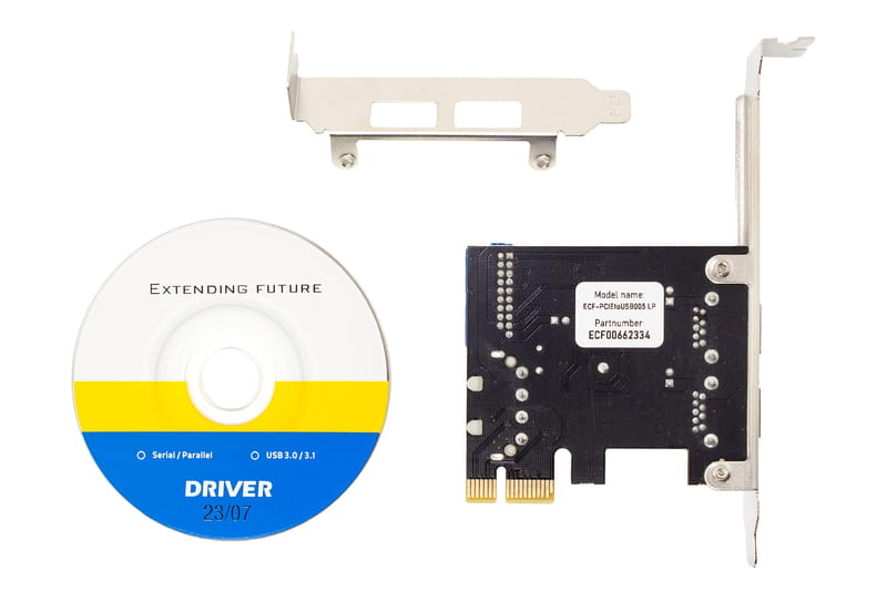 Плата расширения Frime PCI-E to USB3.0 (2 порта) +19pin VIA VL805 (ECF-PCIEtoUSB005.LP)