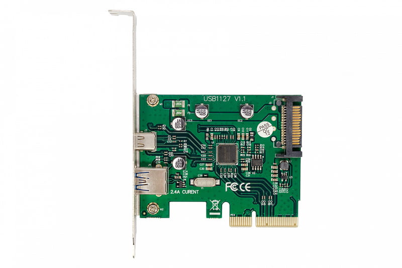 Плата розширення Frime PCI-E to USB3.1 TYPE-A+C (1+1 порти) ASM1142 (ECF-PCIEtoUSB009.LP)