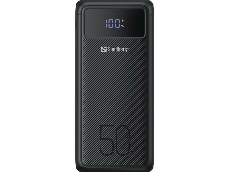 Універсальна мобільна батарея Sandberg Powerbank 50000mAh, USB-C PD 130W, Black (420-75)