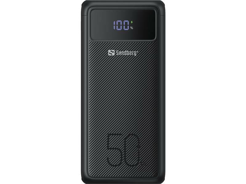 Универсальная мобильная батарея Sandberg Powerbank 50000mAh, USB-C PD 130W, Black (420-75)