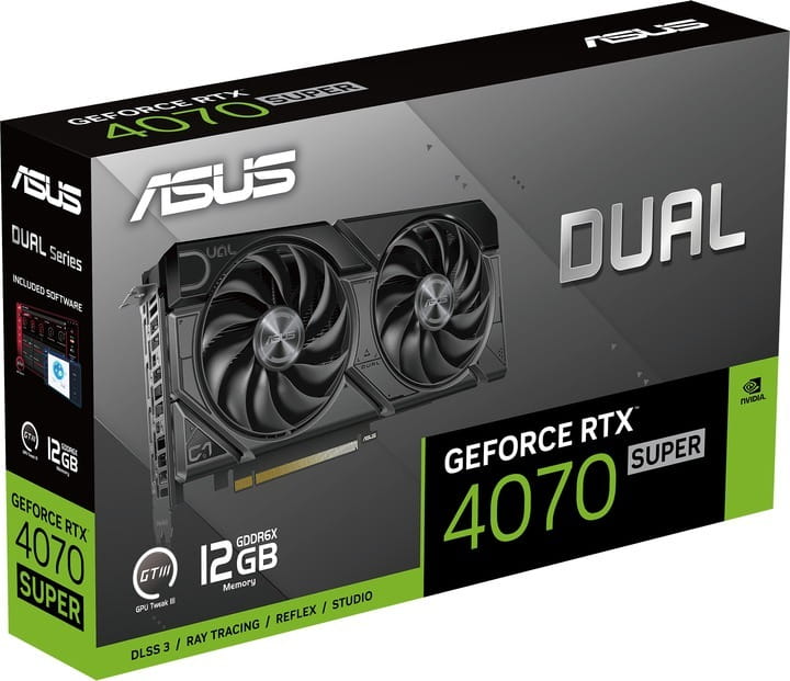 Видеокарта GF RTX 4070 Super 12GB GDDR6X Dual Evo Asus (DUAL-RTX4070S-12G-EVO)