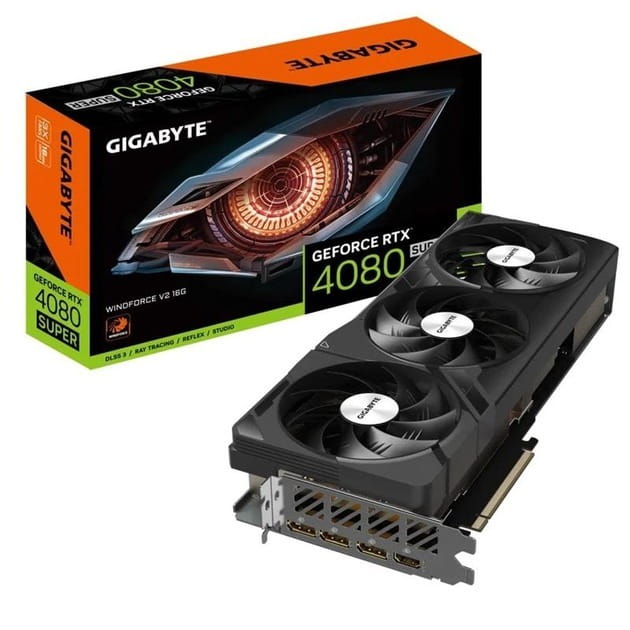 Видеокарта GF RTX 4080 Super 16GB GDDR6X Windforce V2 Gigabyte (GV-N408SWF3V2-16GD)