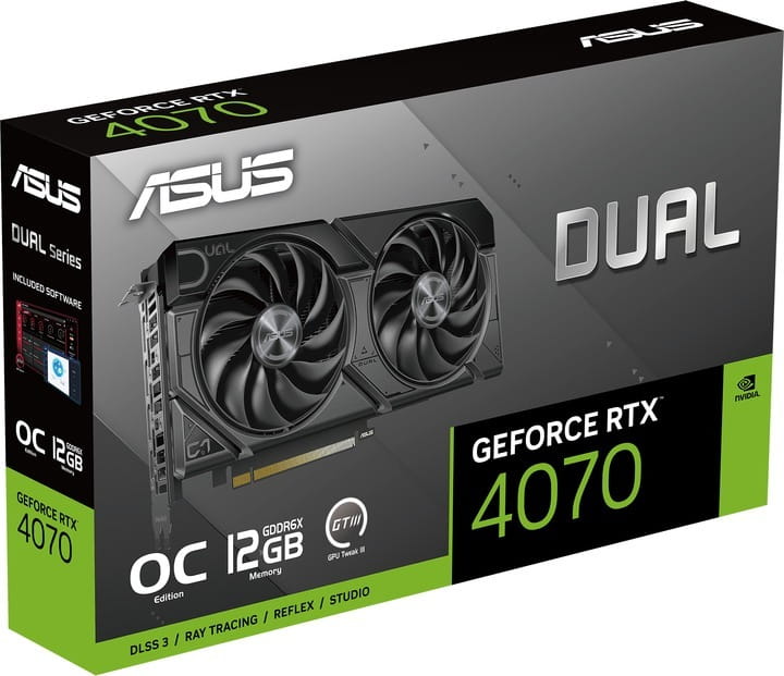 Видеокарта GF RTX 4070 12GB GDDR6X Dual EVO OC Asus (DUAL-RTX4070-O12G-EVO)