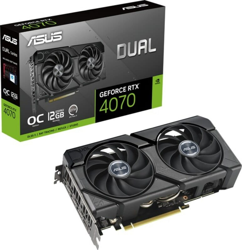 Видеокарта GF RTX 4070 12GB GDDR6X Dual EVO OC Asus (DUAL-RTX4070-O12G-EVO)