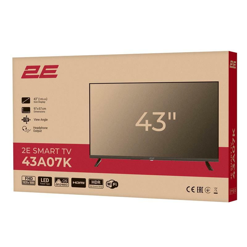 Телевiзор 2E 2E-43A07K