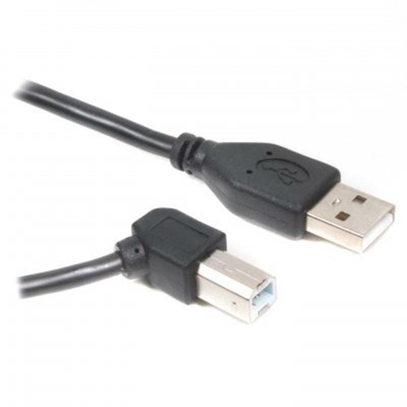 Кабель Cablexpert USB - USB Type-В (M/M), угловой, премиум, 1.8 м, черный (CCP-USB2-AMBM90-6)