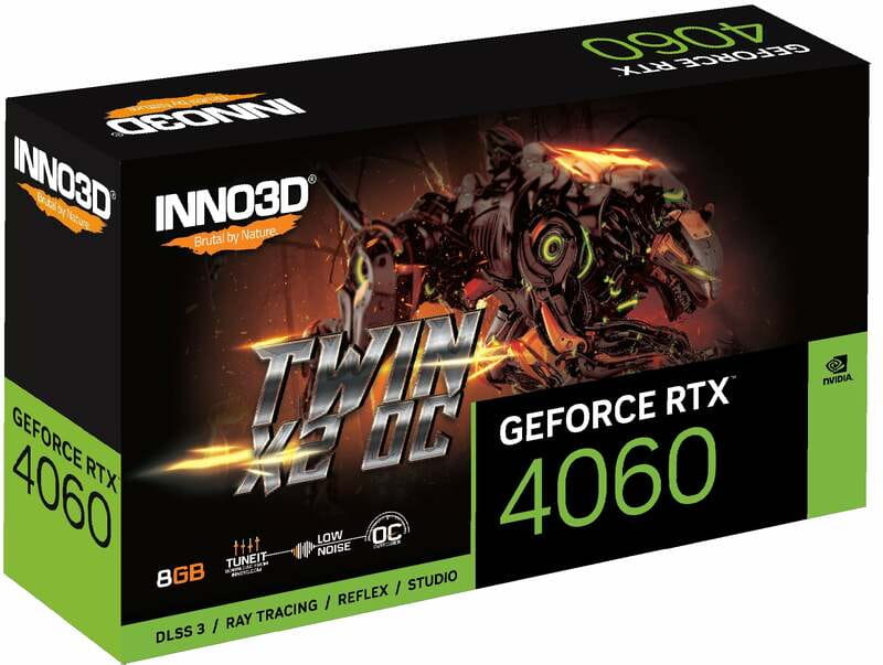 Відеокарта GF RTX 4060 8GB GDDR6 Twin X2 OC Inno3D (N40602-08D6X-173051N)
