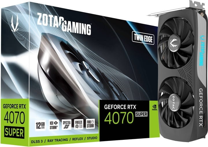 Видеокарта GF RTX 4070 Super 12GB GDDR6X Twin Edge Gaming Zotac (ZT-D40720E-10M)