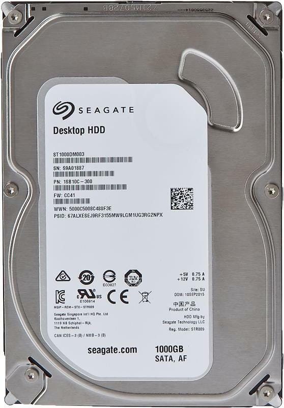 Накопитель HDD SATA 1.0TB Seagate BarraCuda 7200.14 7200rpm 64MB (ST1000DM003)