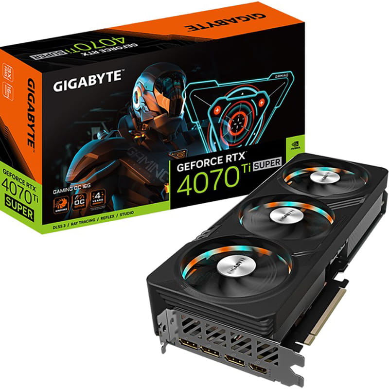 Видеокарта GF RTX 4070 Ti Super 16GB GDDR6X Gaming OC Gigabyte (GV-N407TSGAMING OC-16GD)