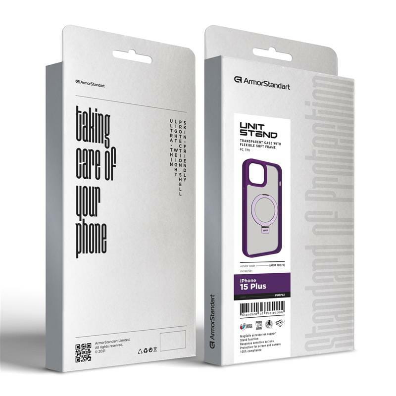 Чохол-накладка Armorstandart Unit Stand для Apple iPhone 15 Plus Purple (ARM70573)
