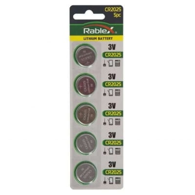 Батарейка Rablex CR2025, 3В, 5 шт