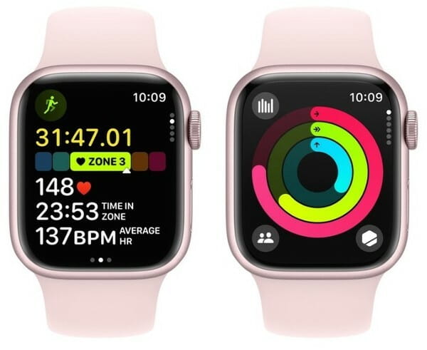 Смарт-годинник Apple Watch Series 9 GPS 41mm Pink Aluminium Case with Light Pink Sport Band - M/L (MR943QP/A)