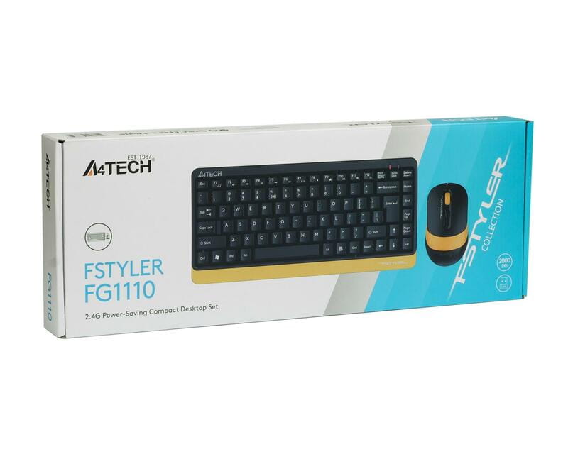 Комплект (клавиатура, мышь) беспроводной A4Tech FG1110 Bumblebee USB