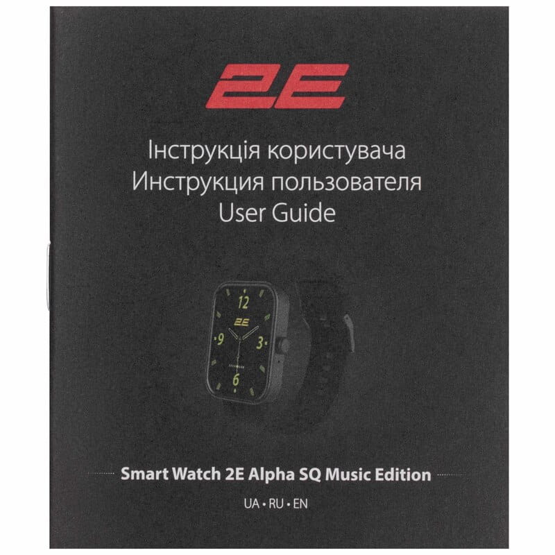 Смарт-годинник 2E Alpha SQ Music Edition 46 mm Black (2E-CWW40BK)