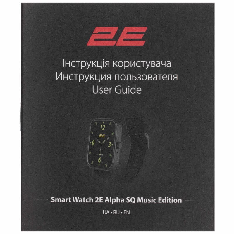 Смарт-годинник 2E Alpha SQ Music Edition 46 mm Black/Green (2E-CWW40BKGN)