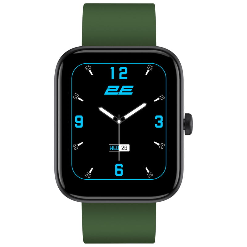 Смарт-часы 2E Alpha SQ Music Edition 46 mm Black/Green (2E-CWW40BKGN)