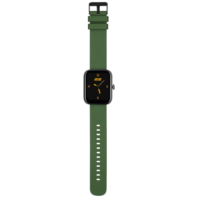 Смарт-годинник 2E Alpha SQ Music Edition 46 mm Black/Green (2E-CWW40BKGN)