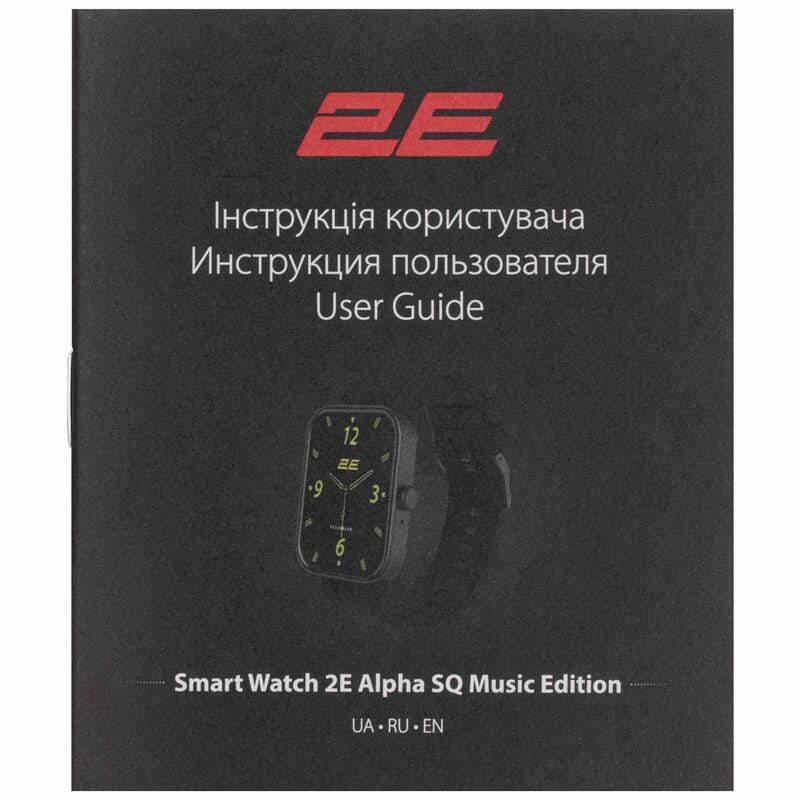 Смарт-часы 2E Alpha SQ Music Edition 46 mm Black/Green (2E-CWW40BKGN)