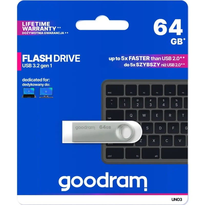 Флеш-накопичувач USB3.2 64GB Goodram UNO3 (UNO3-0640S0R11)