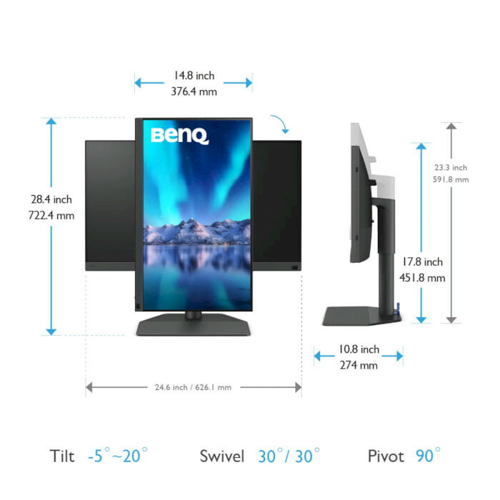 Монітор BenQ 27" SW272Q (9H.LLPLB.QBE) IPS Black