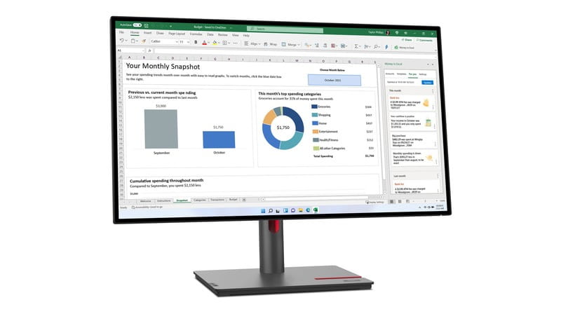 Монiтор Lenovo 27" ThinkVision P27h-30 (63A1GAT1UA) IPS Black