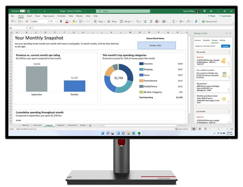 Монiтор Lenovo 27" ThinkVision P27h-30 (63A1GAT1UA) IPS Black