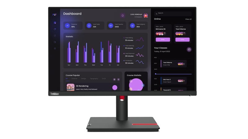 Монiтор Lenovo 23.8" ThinkVision T24i-30 (63CFMATXUA) IPS Black