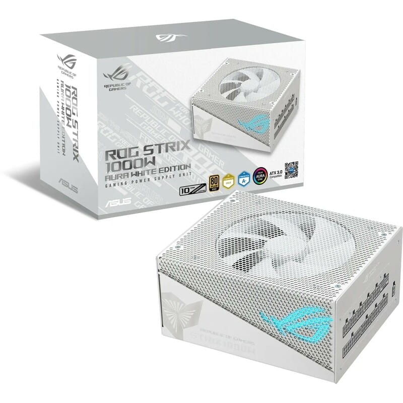 Блок живлення Asus ROG Strix PCIE5 1000W Gold Aura White Edition (90YE00P5-B0NA00)