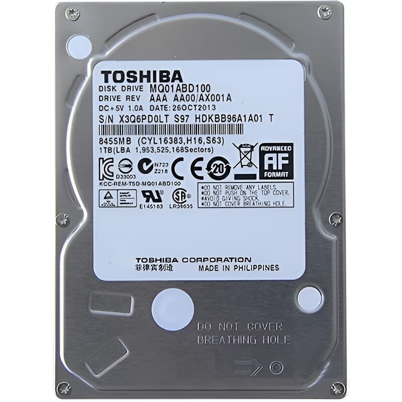 Накопитель HDD 2.5" SATA 1Tb Toshiba 5400rpm 8Mb (MQ01ABD100) Refurbished