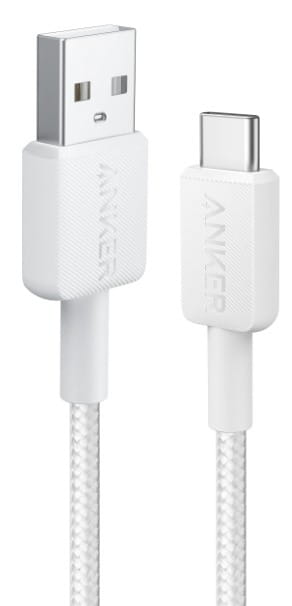 Кабель Anker 322 USB-A - USB-C, 0.9м, White (A81H5H21/A81H5G21)