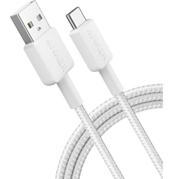 Кабель Anker 322 USB-A - USB-C, 1.8м, White (A81H6H21)