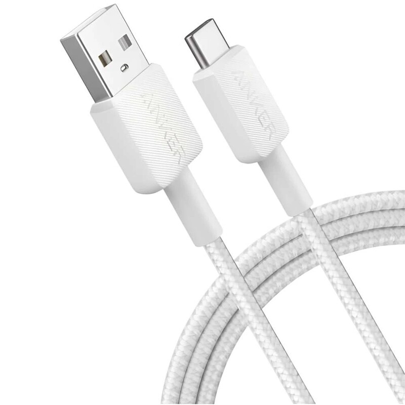 Кабель Anker 322 USB-A - USB-C, 1.8м, White (A81H6H21)