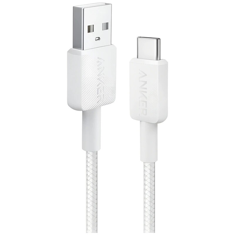 Кабель Anker 322 USB-A - USB-C, 1.8м, White (A81H6H21)