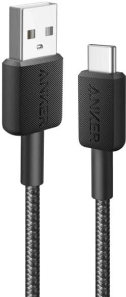 Кабель Anker 322 USB-A - USB-C, 0.9м, Black (A81H5G11)