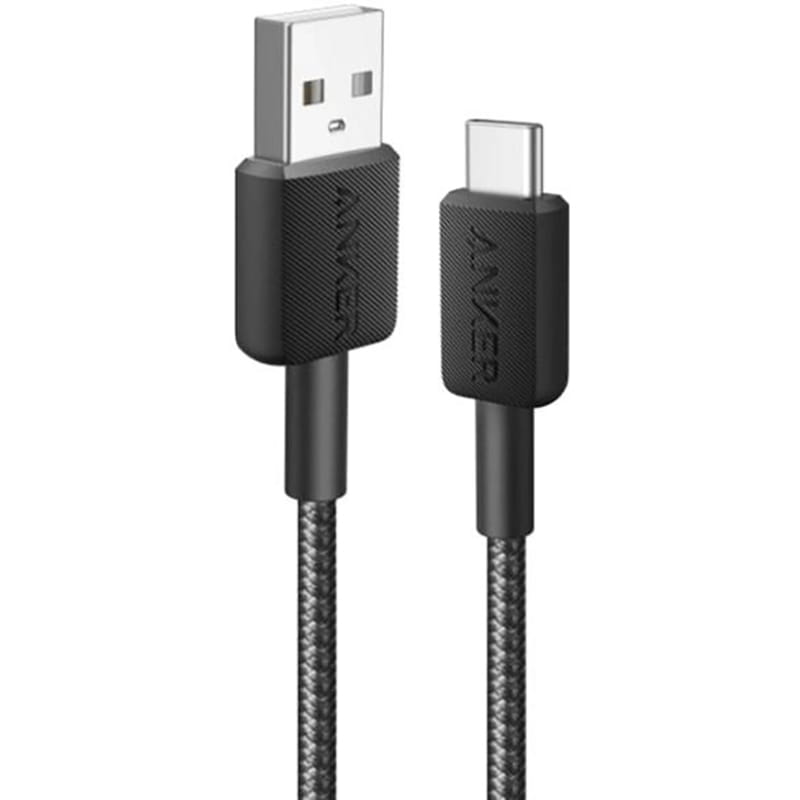 Кабель Anker 322 USB-A - USB-C, 0.9 м, Black (A81H5G11)