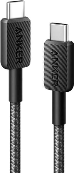 Кабель Anker 322 USB-C - USB-C, 0.9 м, Black (A81F5G11)