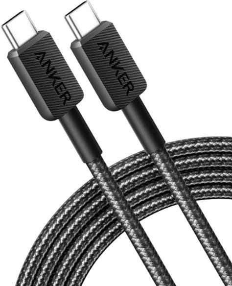 Кабель Anker 322 USB-C - USB-C, 0.9 м, Black (A81F5G11)