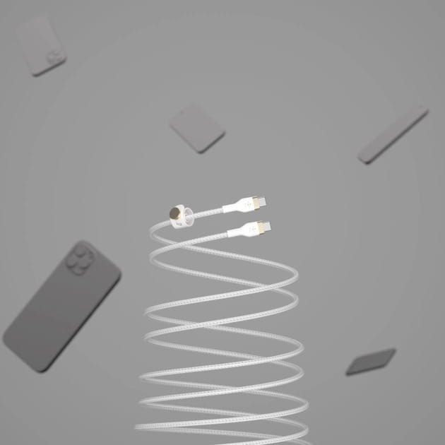 Кабель Belkin Boost Up Charge Pro Flex USB Type-C - USB Type-C (M/M), 1 м, White (CAB011BT1MWH)