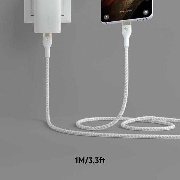 Кабель Belkin Boost Up Charge Pro Flex USB Type-C - USB Type-C (M/M), 1 м, White (CAB011BT1MWH)