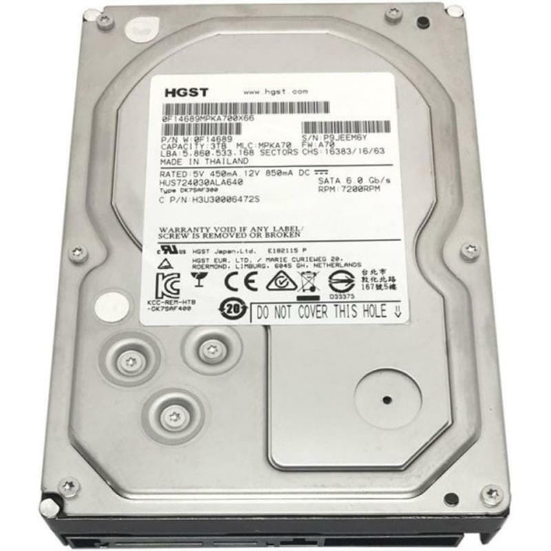 Накопитель HDD SATA 3.0TB Hitachi Ultrastar 7K4000 7200rpm 64MB (HUS724030ALA640) Refurbished