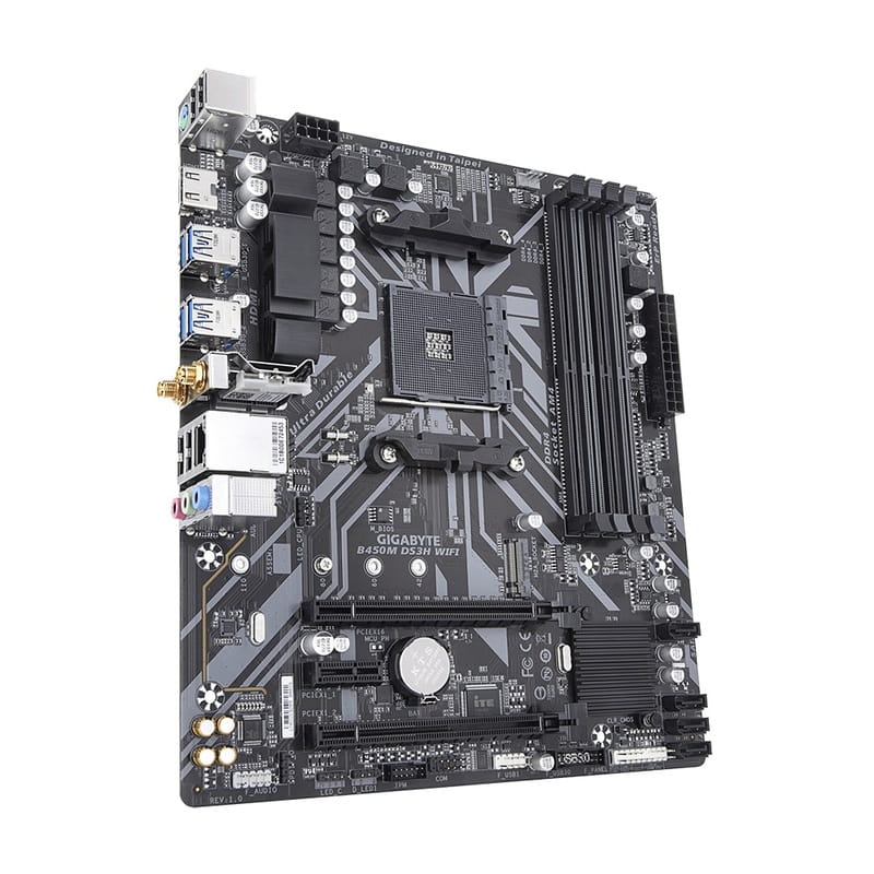 Материнская плата Gigabyte B450M DS3H WiFi  Socket AM4