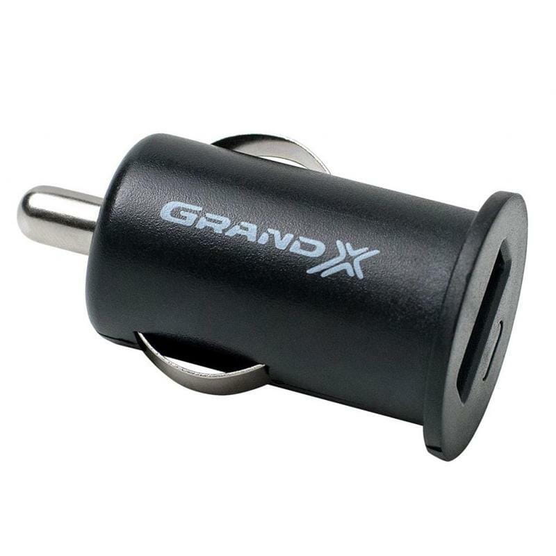 Автомобильное зарядное устройство Grand-X (1xUSB 1A) Black (CH-01)