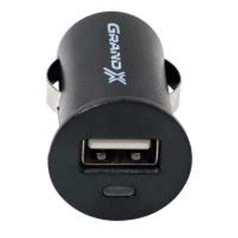 Автомобильное зарядное устройство Grand-X (1xUSB 1A) Black (CH-01)