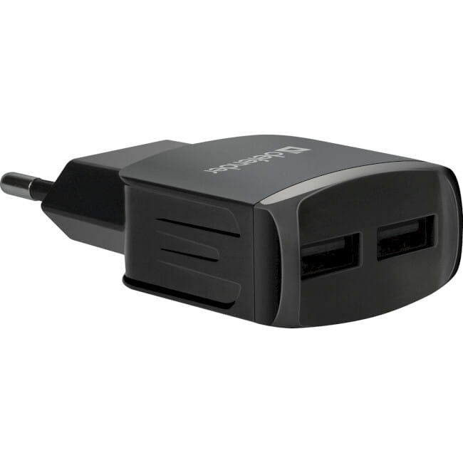 Сетевое зарядное устройство Defender UPC-21 (2xUSB 2.1А) + кабель micro USB 1 м Black (83581)