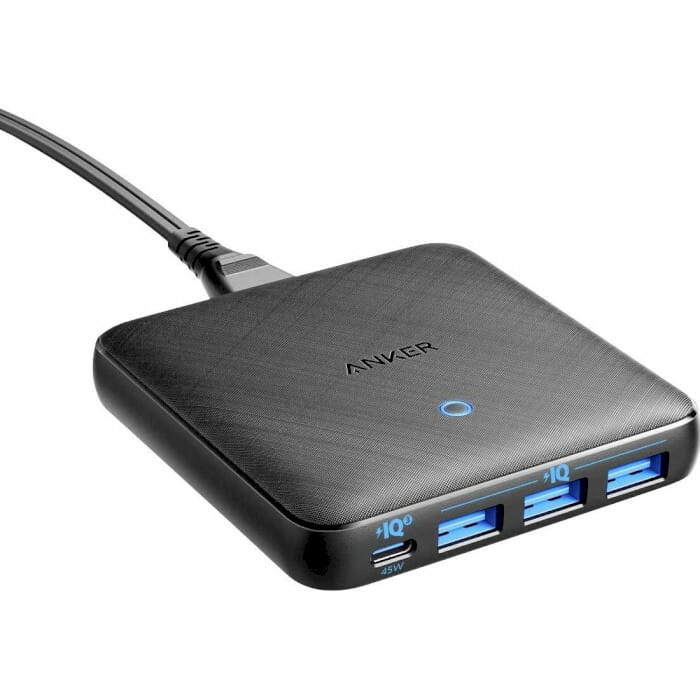 Сетевое зарядное устройство Anker PowerPort Atom III Slim Black, 45W USB Type-C + 20 W USB (A2045G11/A2045L11)